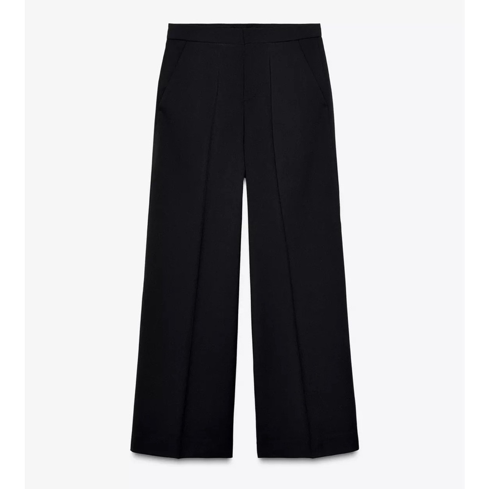Zara Black Wide leg high waisted trousers